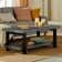 Rundell Pomona Rustic Industrial Modern Vintage Metal and Solid Wood Coffee Table with Storage, Easy Assembly, Small Rectangle Coffee Table, 42 in x 24 in x 18 in