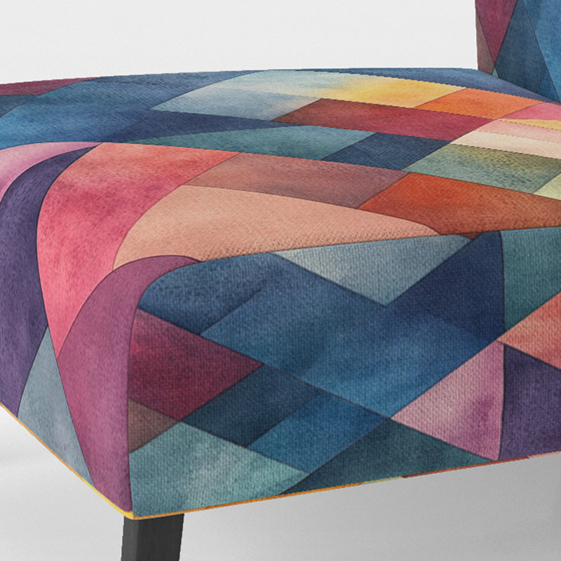 Fauteuil de chambre abstrait géométrique rembourré, Pantoufle sans accoudoirs