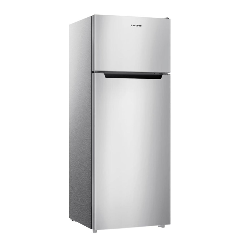 BANGSON 7.7 Cu.Ft, 2 Doors Apartment Size Fridge with Top Freezer, Silver