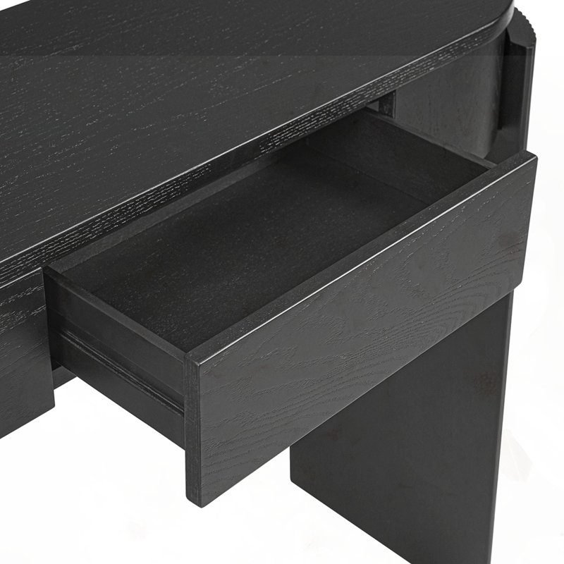 Console ovale et 2 tiroirs, Noir