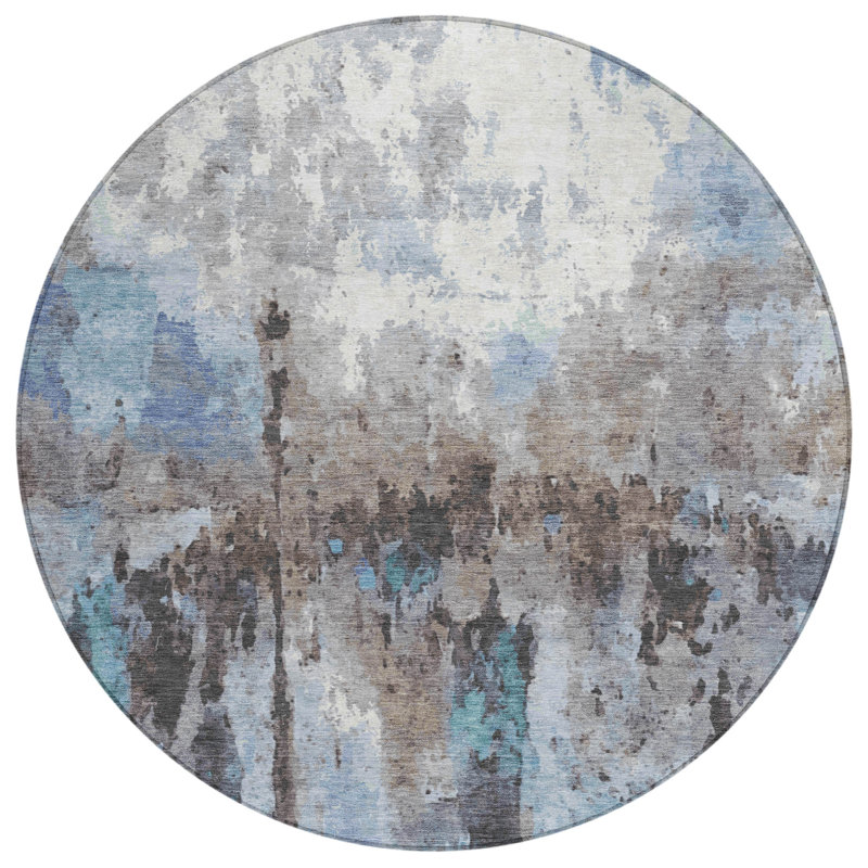Machine Washable Indoor/Outdoor Pablo ACN2284 Abstract Rug, Rectangle 1'8" x 2'6"