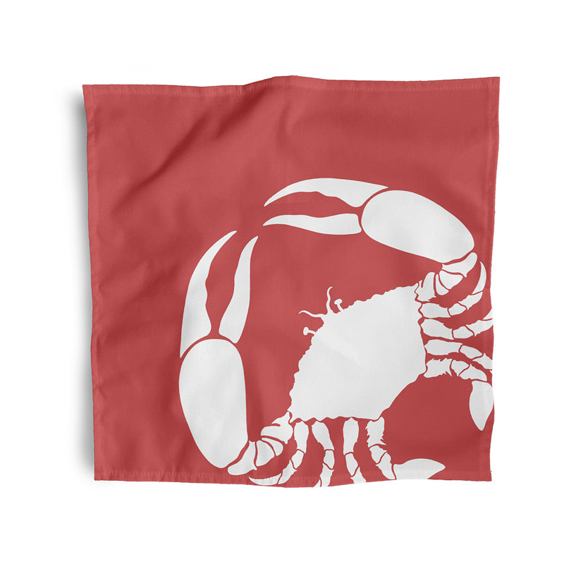 Sybilla Polyester No Pattern Square Napkin, Coral