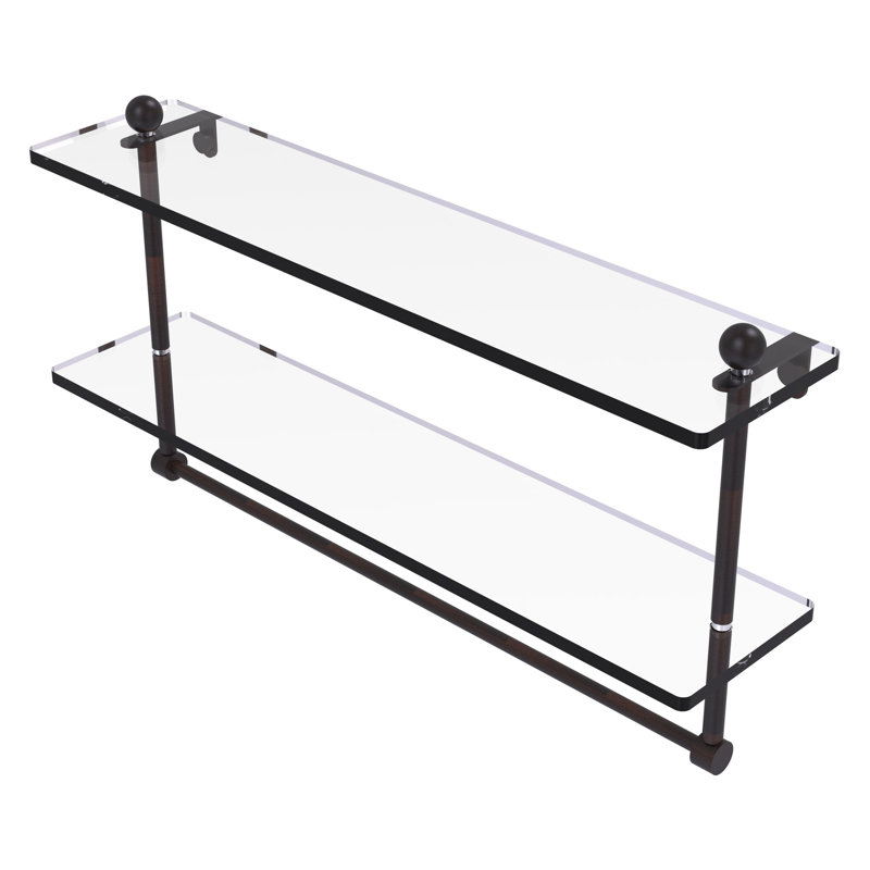 Gober 2 Piece Tiered Shelf with Towel Bar, 22", Venetian Bronze