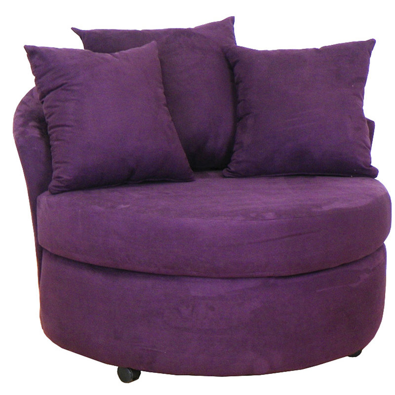 Daverio Barrel Accent Chair, Purple Fabric
