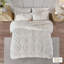 Ensemble de literie en coton, motif damassé en chenille touffeté, ensemble de housse de couette double / grand
