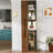 70" Display Cabinet With Glass Doors And Lights, With Multi-Functional Pull-Out Multi-Tier Storage Shelf , Wooden Display Storage Cabinets
