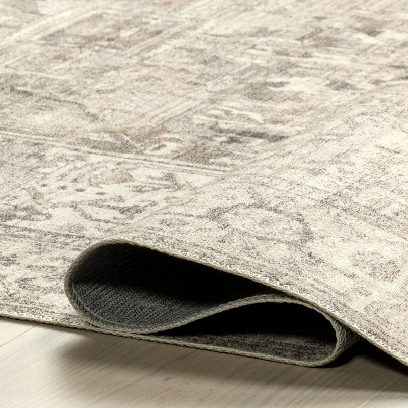 Brielle SpinClean Machine Washable Vintage Medallion Area Rug, Rectangle 3' x 5'