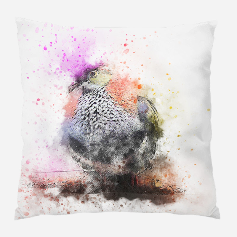 Coussin oiseau Waupun, Microsuède, Intérieur