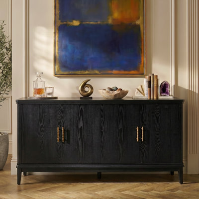 Tricia Transitional 63"Wide 32" Tall 4 Door Sideboard with Cable Management and Adjustable Shelves