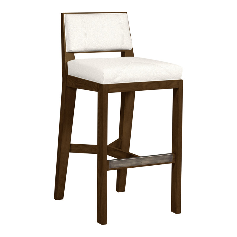 Scoville By Thom Filicia Upholstered Counter Stool with Solid Wood Frame, Havana, Kennelly Snow