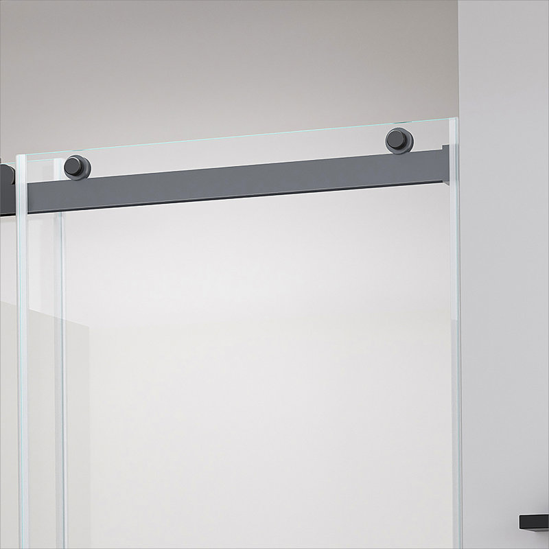 Portes de douche coulissantes sans cadre à fermeture en douceur, porte de douche coulissante de salle de bain, porte en verre pour salle de bain