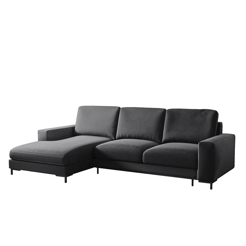 Benites 3 Seater Sofa Bed, Dark Grey, Left Hand Facing
