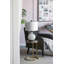 Lampe de table en verre blanc et gris 14 x 14 x 23 po