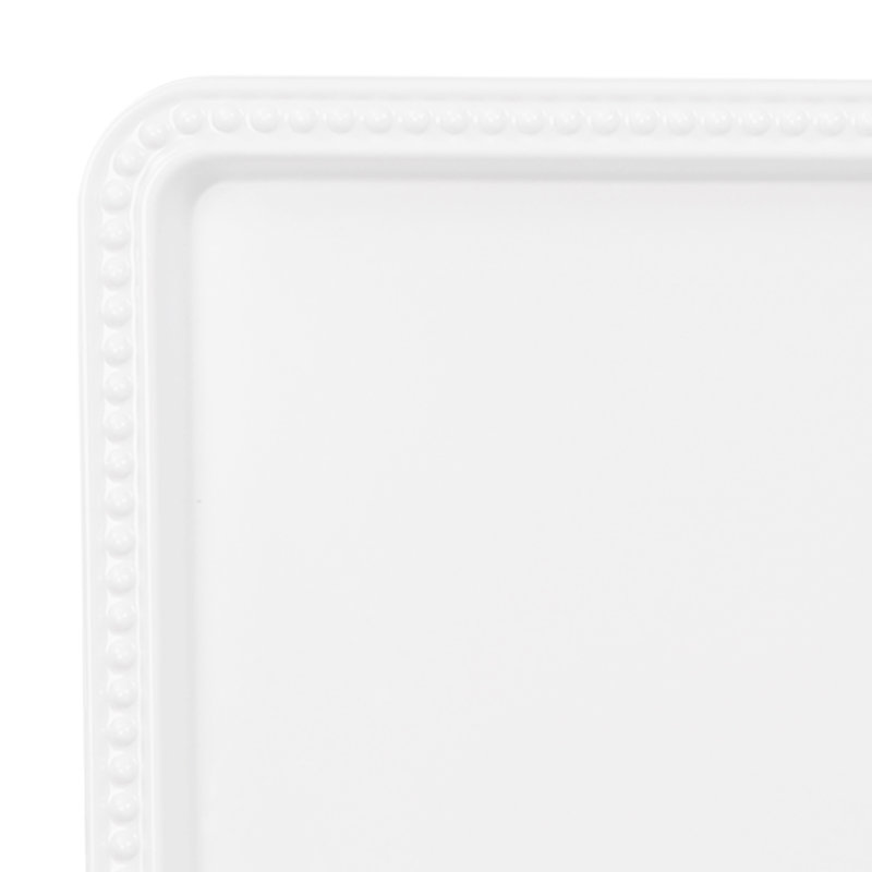 Plateau en mélamine à bords de perles Venetian, Blanc, H 1 po x l 15 po x P 6 po
