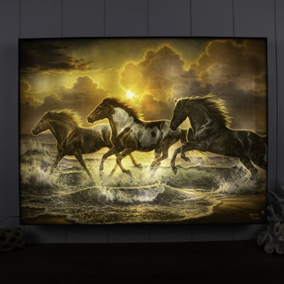 Contre le vent, art mural entièrement éclairé à DEL 18 x 24