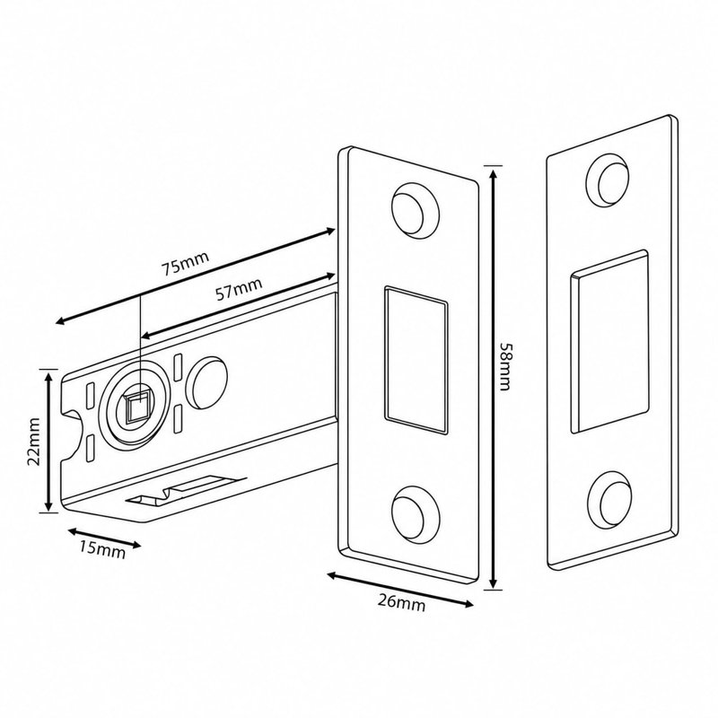 Golden Grace 1 Set Bathroom Toilet Door Thumbturn with Secure Deadbolt Kit Satin Brass Emergency External Release and Durable 57mm Backset - 76mm
