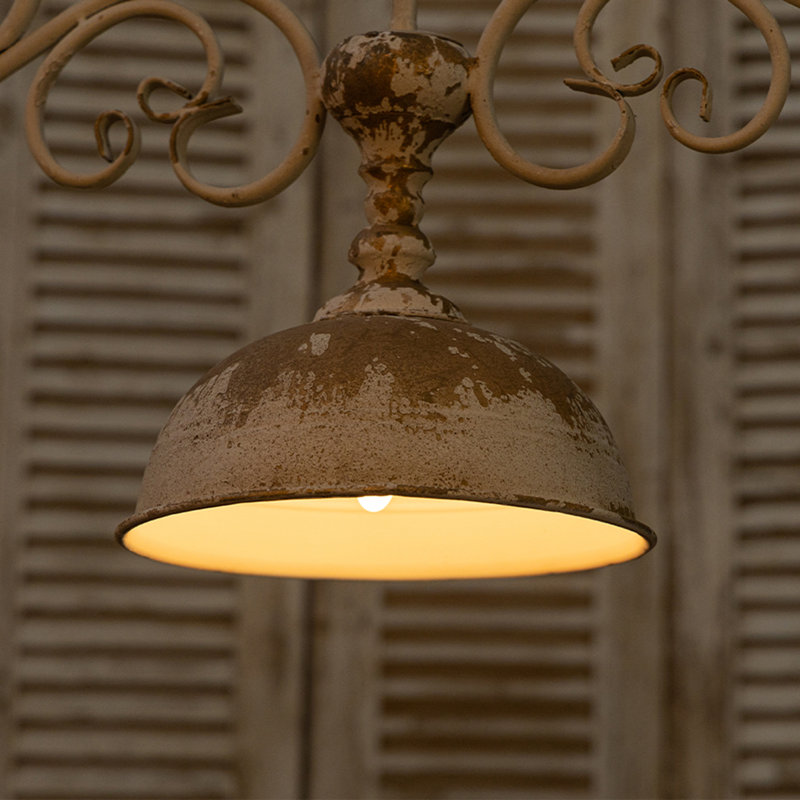 Lustre rustique à 3 lumières avec finition dorée, plafonnier de style maison de campagne