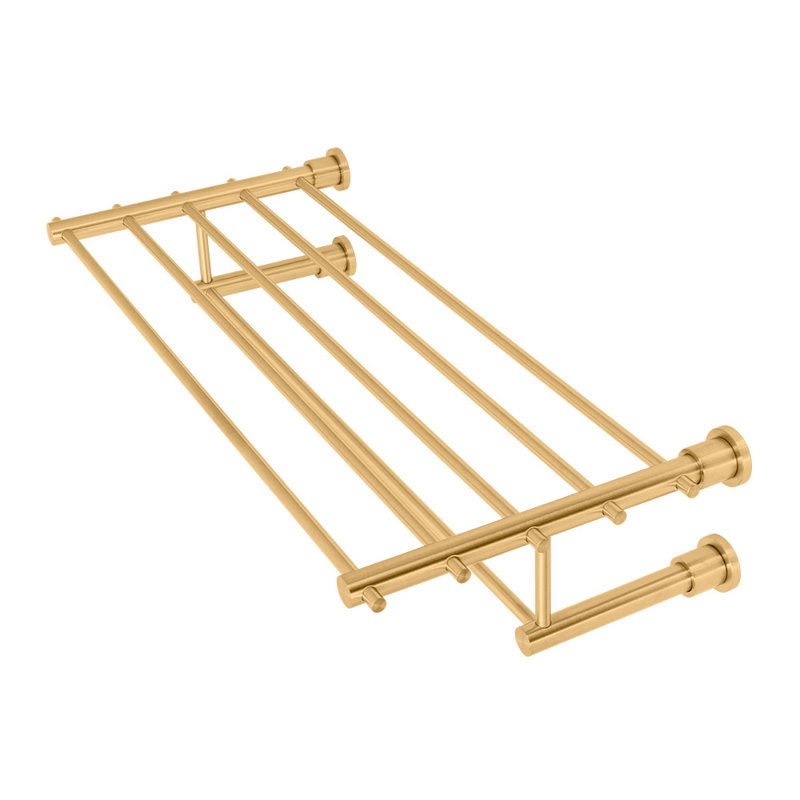 Minimal Wall Mounted Towel Rack, Brass Powder Coat