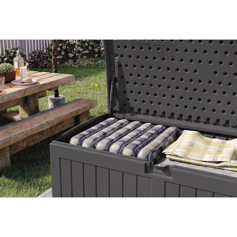 Suncast 200 Gallon Water Resistant Deck Box in Stoney, Gray