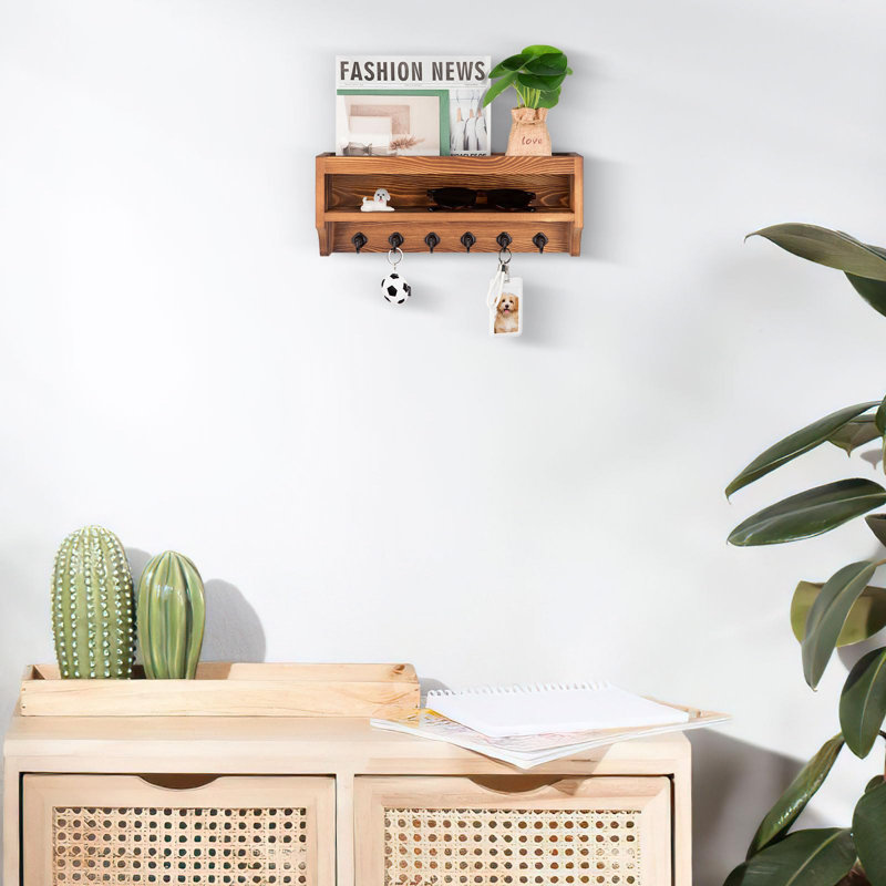 Wall 6 - Hook Coat Rack, Brown