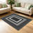 Black and Gray Multi Border   area rugs for Living Room, Soft and Comfortable, Suitable for all seasons, easy to maintain, machine washable Indoor floor mat, Under Table Farmhouse suitable for Bedroom, Dining Room, Study,  Balcony, Home Decor Patio-2119215209