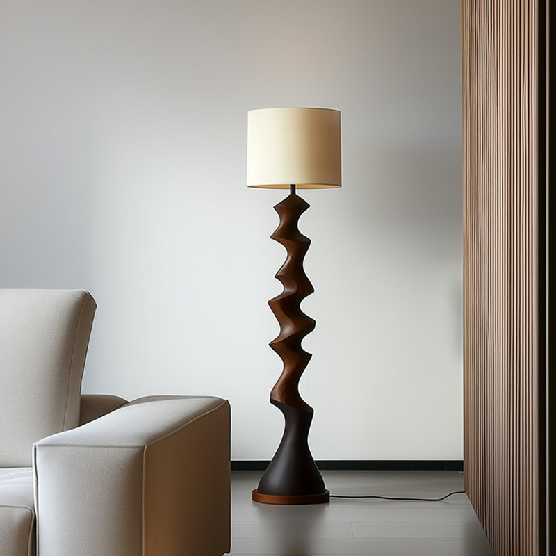 Lampe de salon rétro en bois massif
