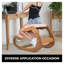 Chaise ergonomique à genoux avec structure en bois, finition chêne blanc, tabouret de correction de posture pour le bureau personnel