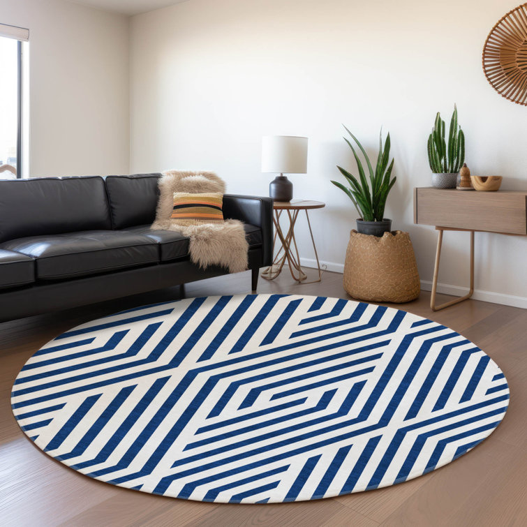Premium Machine Washable Cerrito AMF550 Navy Rug