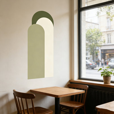 Arch Wall Decal, Modern Geometric Shape Peel and Stick Wallpaper Self-Adhesive Removable Sticker Boho Mural Decor for Living Room