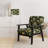 Botanical Green And Yellow Poppies Garden - Upholstered Farmhouse Arm Chair, Green Accent Chair