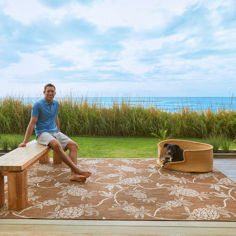 Reyn Spooner Red Synthetic Flat Woven Stain-resistant Area Rug