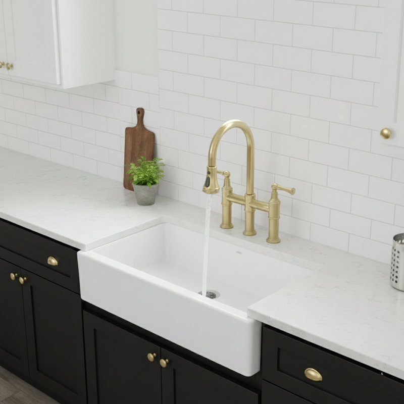 Pull Down Kitchen Faucet, Brushed Gold