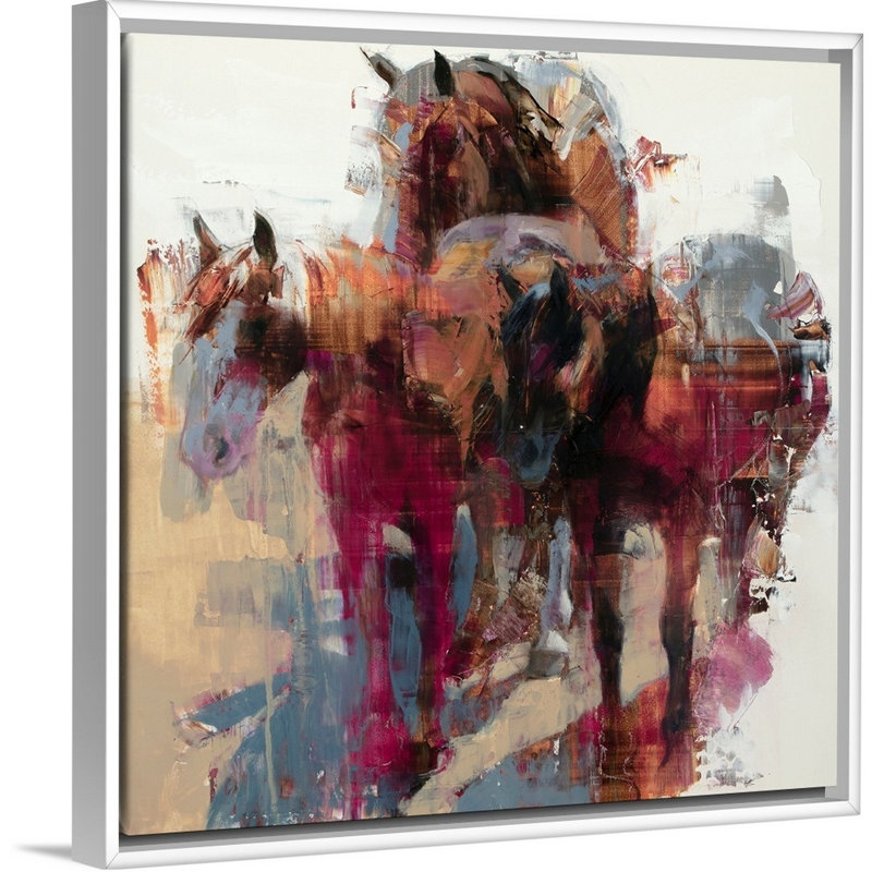 "Three Stooges" par Julie T. Chapman, reproduction d’art sur toile, Cadre flottant blanc, H 22 po x l 22 po x P 1,75 po