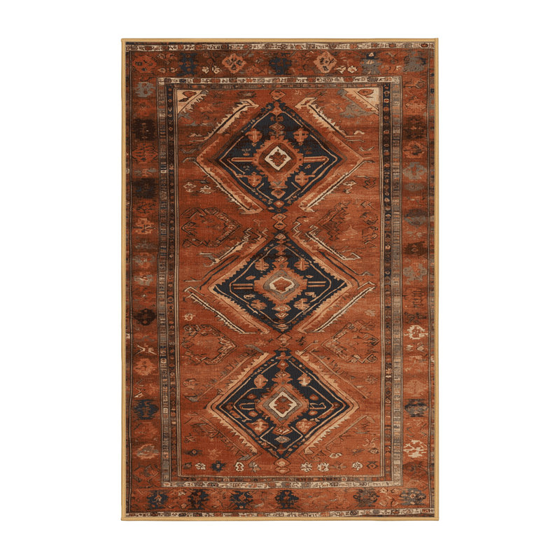 Tapis brun turc lavable à la machine, Rectangle 4pi x 6 pi