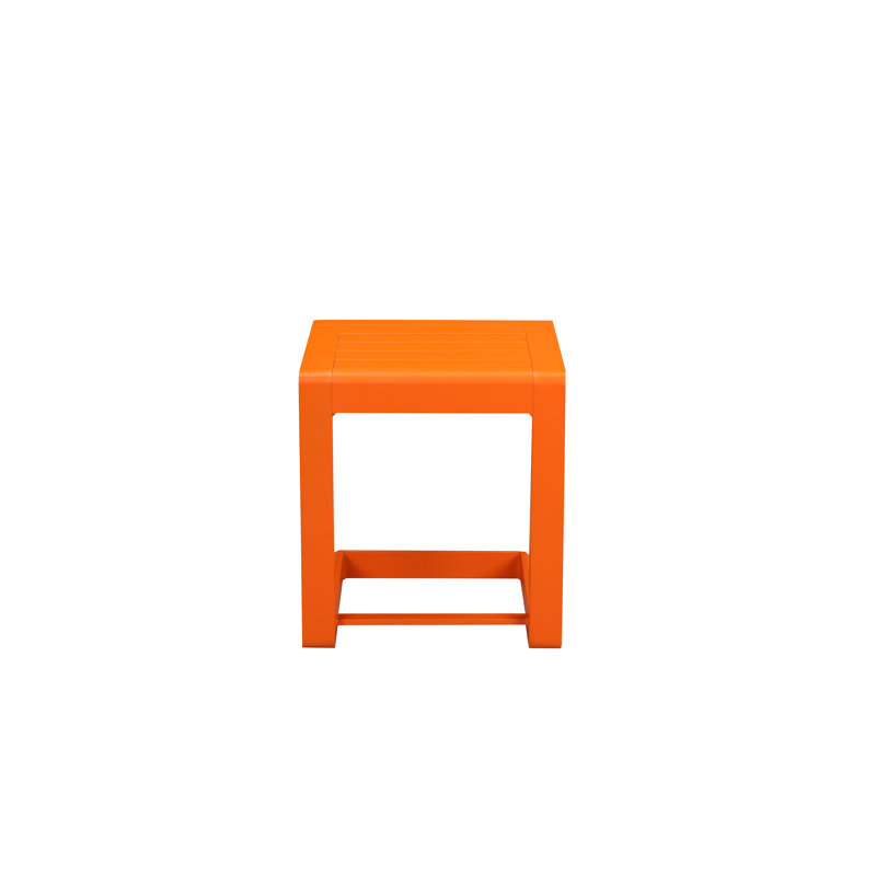 Harleen Square Metal Outdoor Side Table, Orange, 17" H x 16" W x 16" D