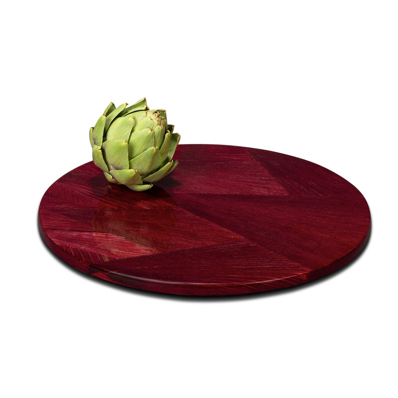 Handmade Decorative Plate, Wood/Shiplap, Red