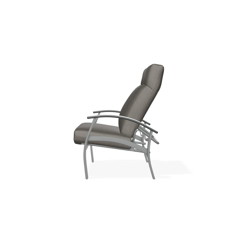 Chaise à dossier profond réglable en hauteur Belle Isle, Graphite, Argent coulé Sunbrella®