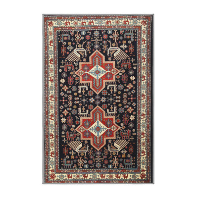 Tapis noir/brun traditionnel