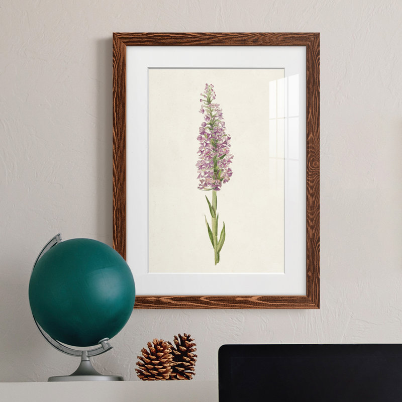 Mauve Garden Flowers I - peinture encadrée, Cadre en érable, H 24 po x l 20 po x P 1 po