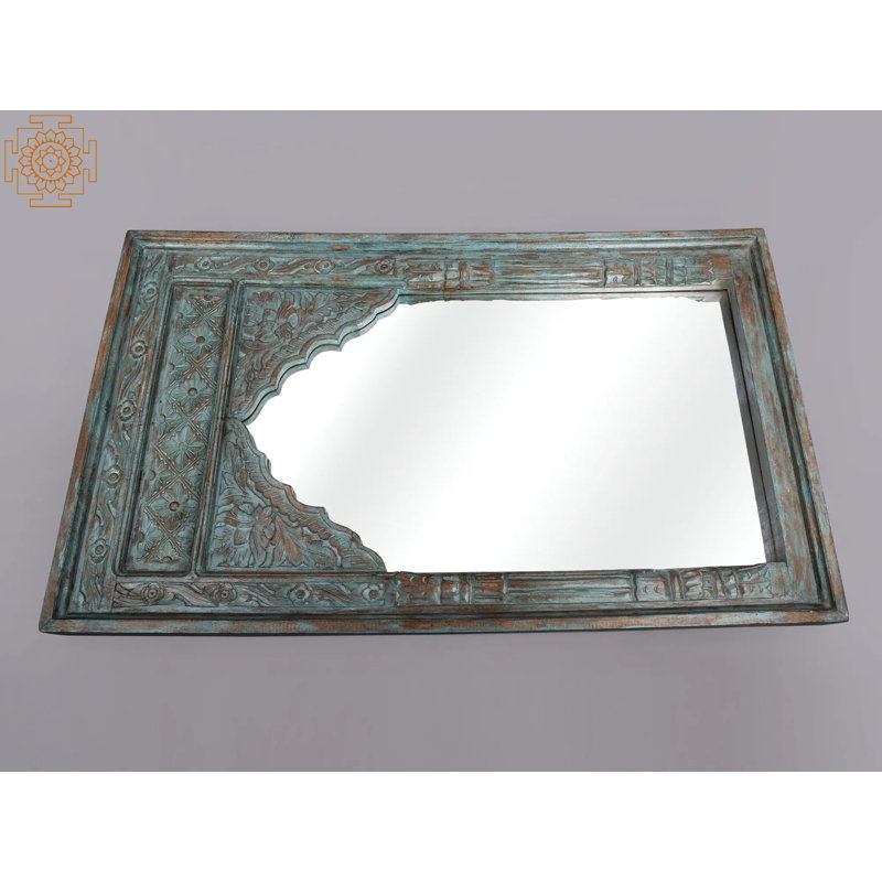 Grand miroir 47 po rétro Wodden