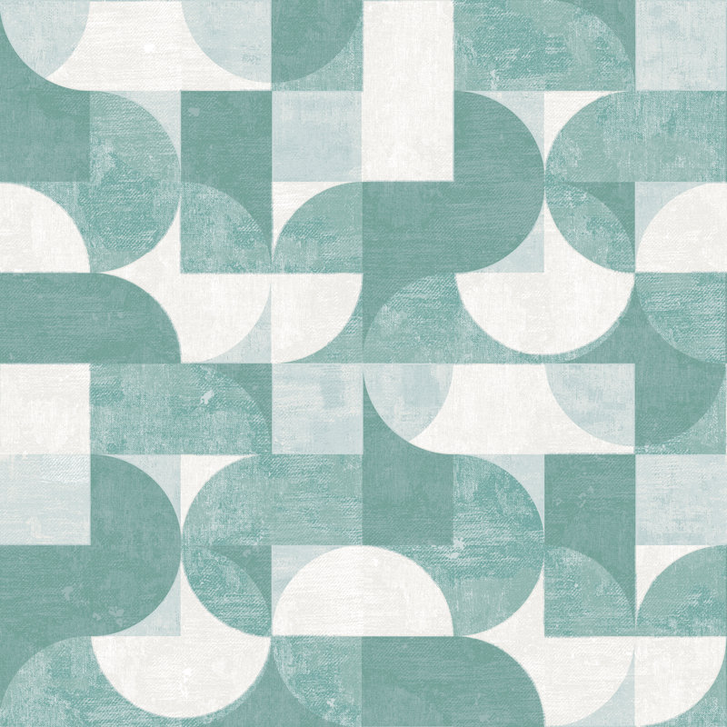 Papier peint adhésif à formes composées, Vert marine