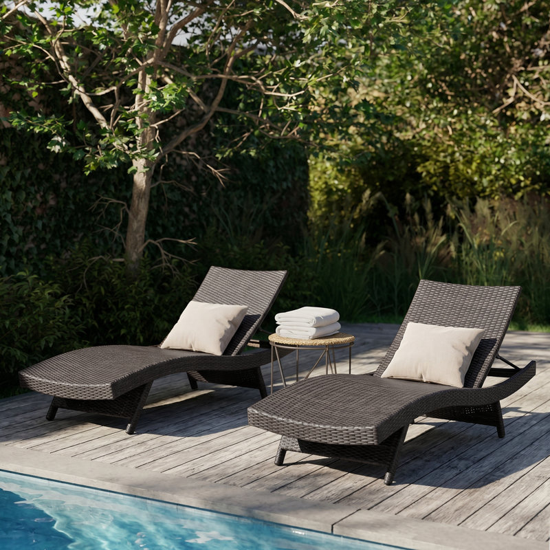 Billur Outdoor Chaise Lounge Set （Set of 2）