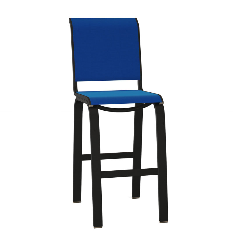 Tabouret de bar 29,5 po Holna, Noir texturé, Bleu pacifique 28D