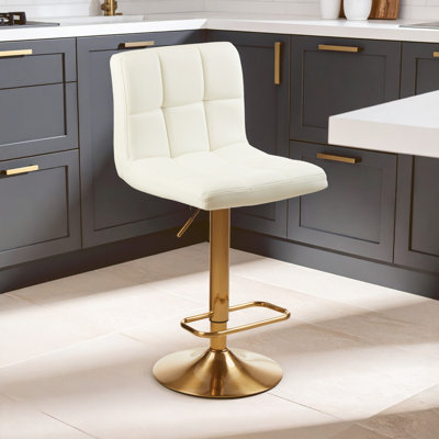 Tricia Swivel Upholstered Adjustable Height Counter Stool with Metal Frame