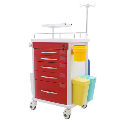 Medical Rolling Crash Cart, Medical Trolley