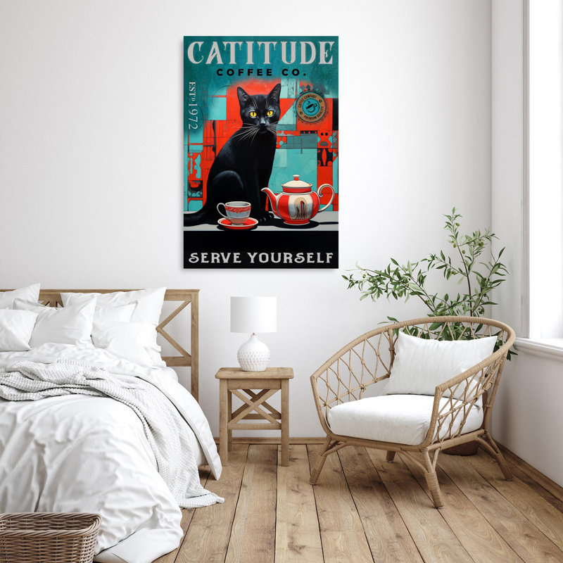 " Cattitude Coffee Co ", 20" H x 16" W x 1.25" D