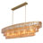 Kancler 53.7" 5 - Light Large Amber Glass Tiered Kitchen Island Gold Chandelier-573863687