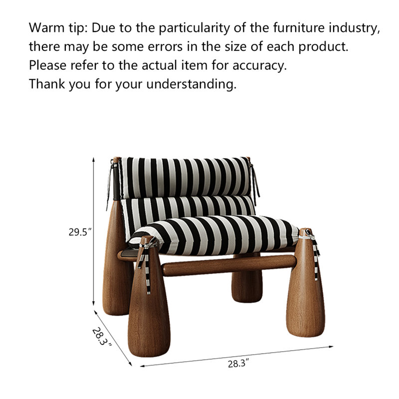 Chaise de loisir en bois massif à rayures de style médiéval