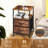 Wilmall Nightstand with Changing station, Brown Night Stand with 2 fabric drawers and Open Storage Shelf, Small Bed Side Table wit 2 USB Ports & 2 Outlets for Living room, Bedroom, Study Room