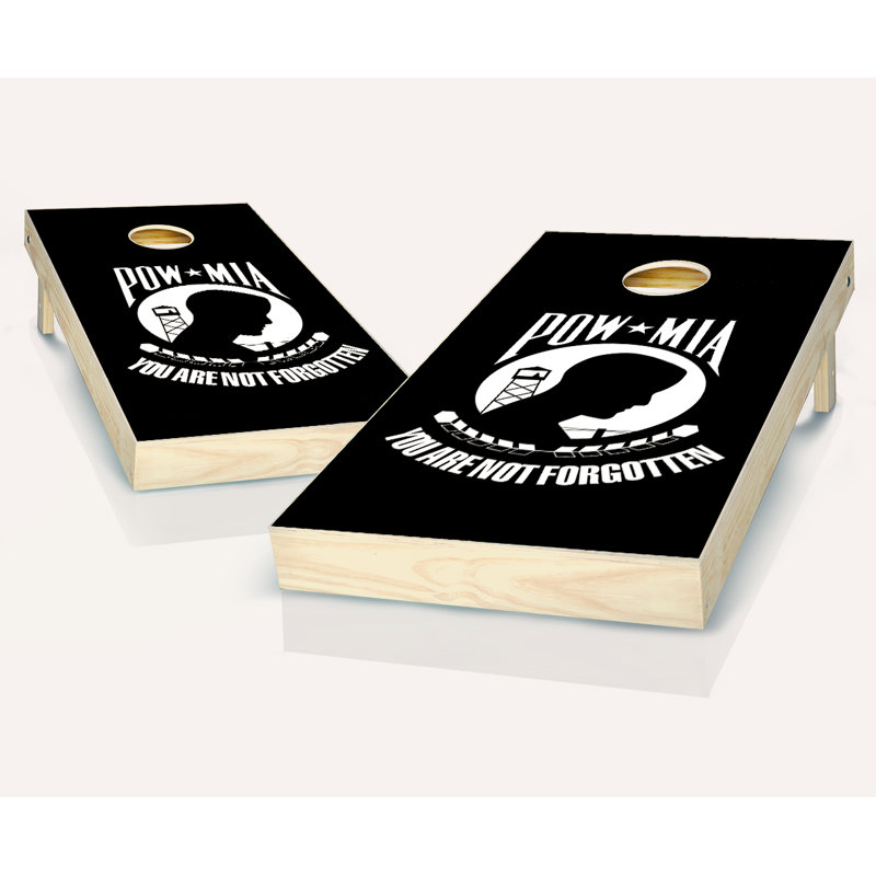 Ensemble de cornhole en bois massif 2 'x 4' avec sacs, Rouge / Orange